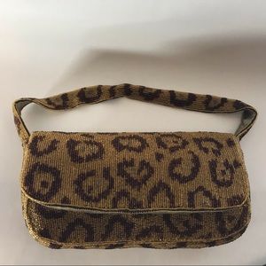 Accessorize beaded purse gold & brown